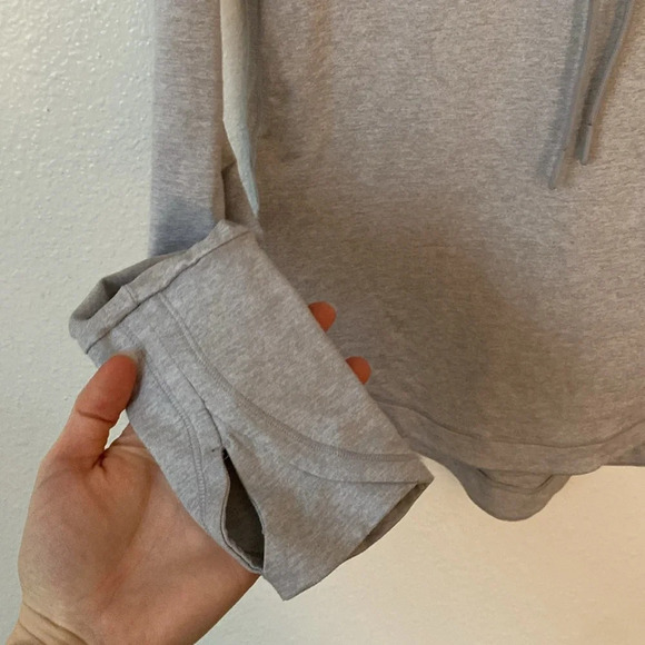 Athleta XXS Light Grey Oversized Hoodie Pullover - Picture 3 of 7